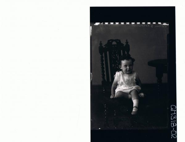 F/L Portrait of child seated wearing dress; 'Nacy'