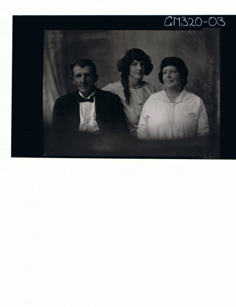 1/2 Portrait of elderly man wearing suit and bow tie, with elderly lady and a young woman 'Scott'