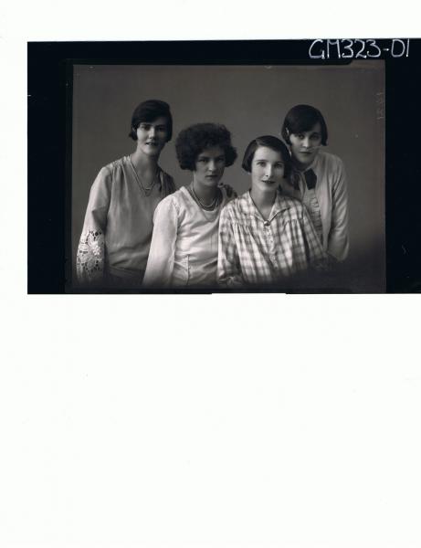 1/2 Portrait of four teenage girls; 'Scott'