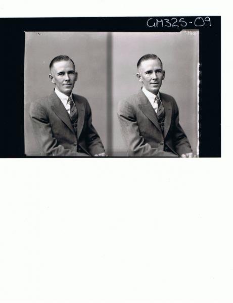 Two 1/2 Portraits of man wearing three piece suit; 'McPherson'