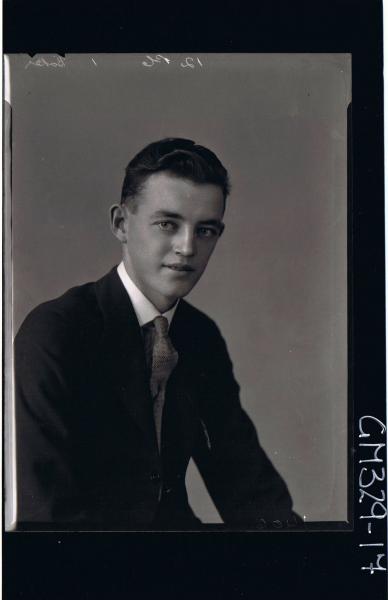 1/2 Portrait of man wearing shirt, tie and jacket; 'Baker'