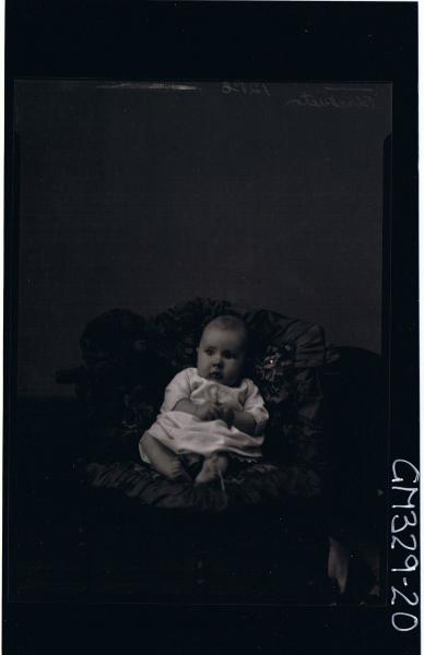 F/L Portrait of baby seated, wearing dress; 'Blackeston'