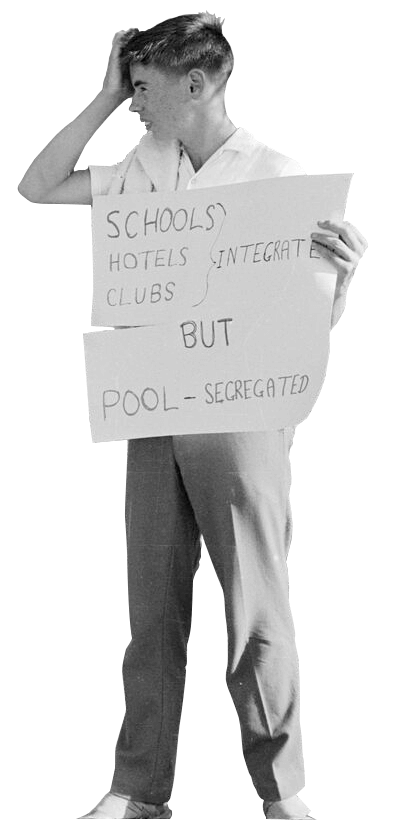 Teen protesting pool segregation
