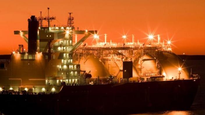 LNG Ship at night