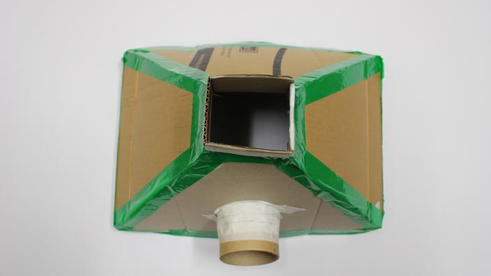 alt text cardboard flue 