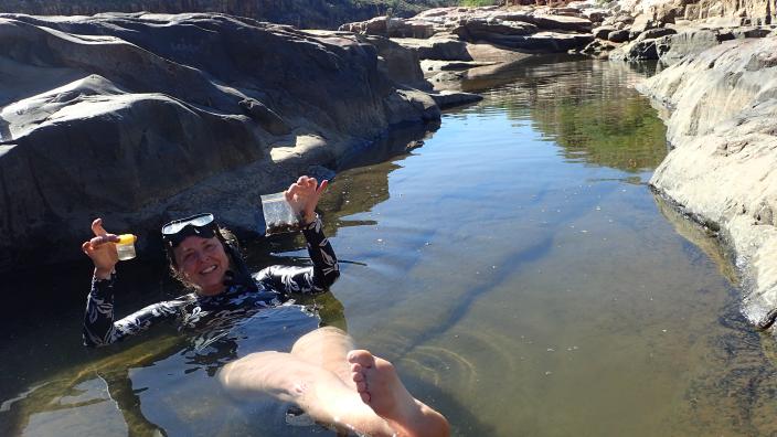 Dr Lisa Kirkendale Head of Aquatic Zoology during her trip to the Kimberley 