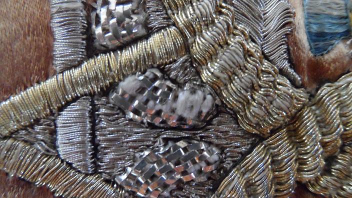 Close up view of a conserved fabric