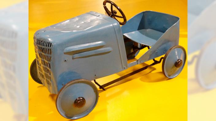 A steel toy car