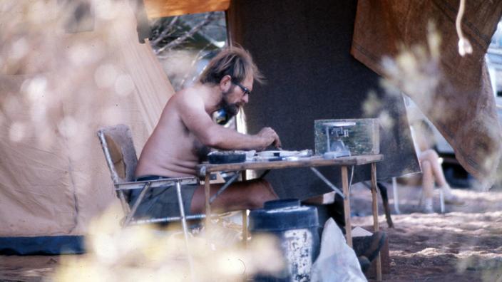 Dr Butler carrying out fieldwork in the 1970s