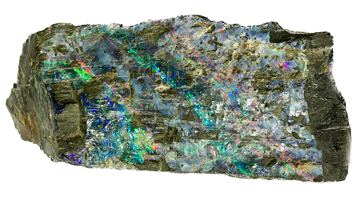 Precious opal from the Three Mile Hill mine near Coolgardie, Western Australia.