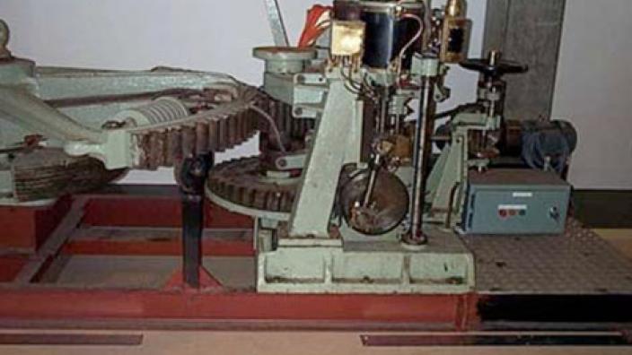 A steam engine on public display