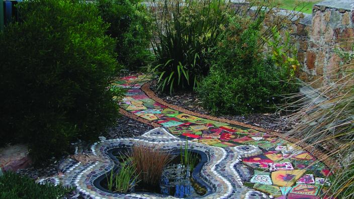 An outdoor garden of bush tucker plats and other natives