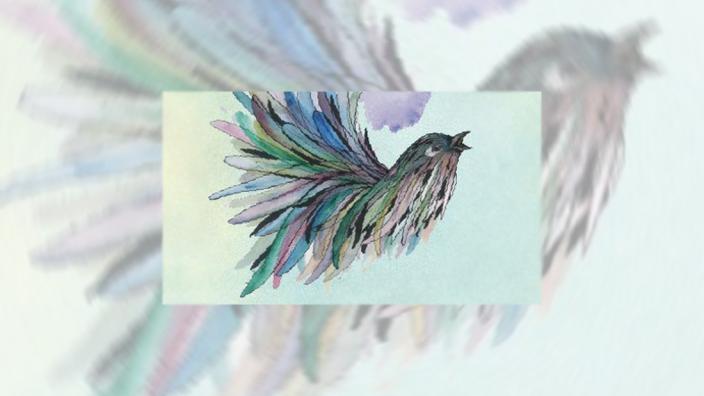 Watercolour drawing of a small bird