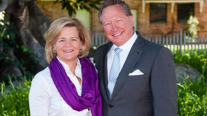 Nicola and Andrew Forrest standing side-by-side