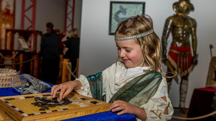The Ancient Rome exhibition allows visitors to immerse themselves in the everyday life of Roman citizens through clothes, jewellery, art and entertainment.