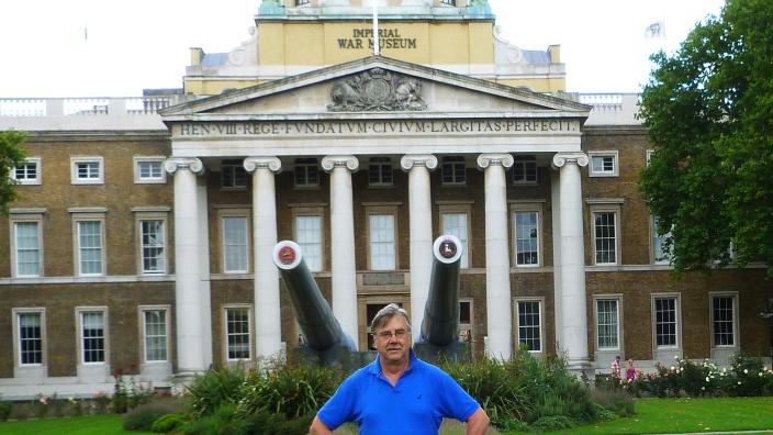 Military historian Graham McKenzie-Smith at the London Imperial War Museum where he has been researching the underground battles of WWI.