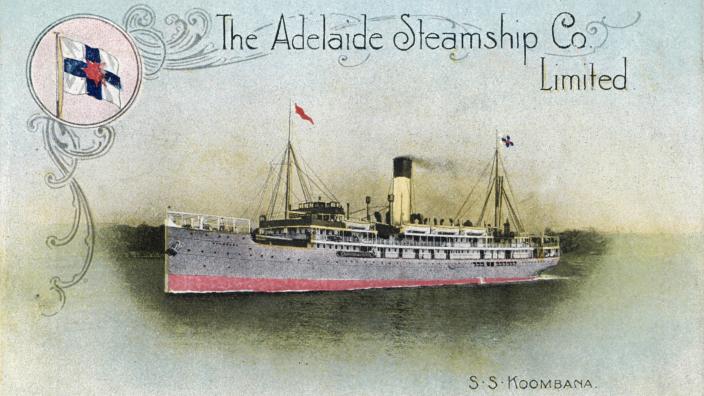 A postcard of the SS Koombana Adelaide Steam Ship Company