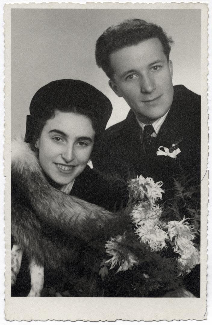 The wedding photograph of Illona and Frank, 1948