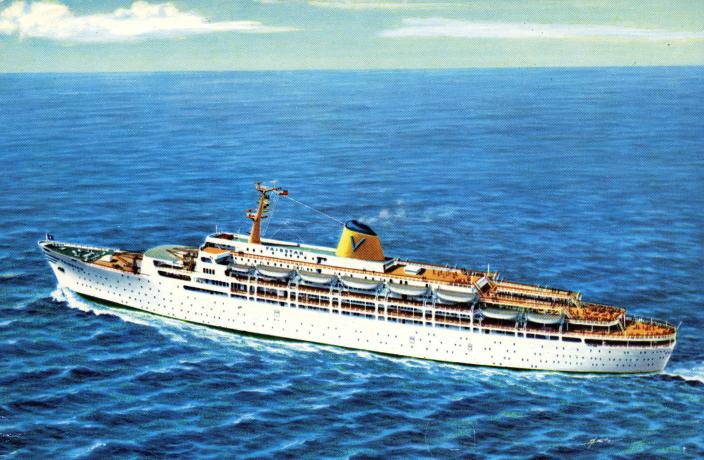 A large Italian passenger cruise ship, the Fairstar