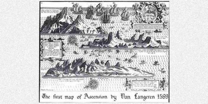 Hand drawn map of Ascension Island