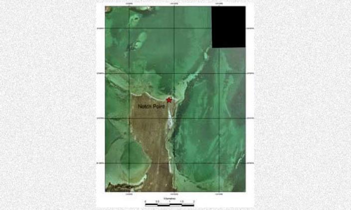 Map showing the location of Notch Point on Dirk Hartog Island