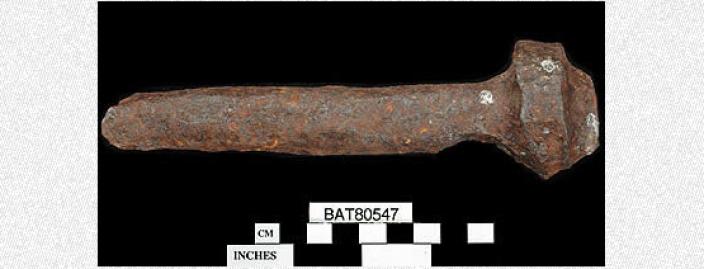 A corroded bolt with washer