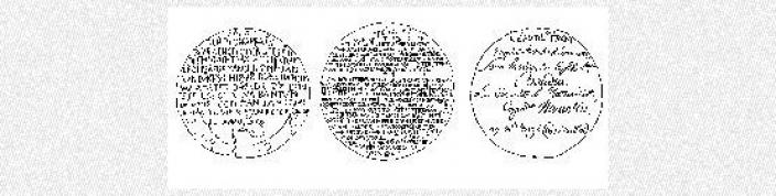 Drawings of the major features of Hartog, de Vlamingh and Hamelin plates