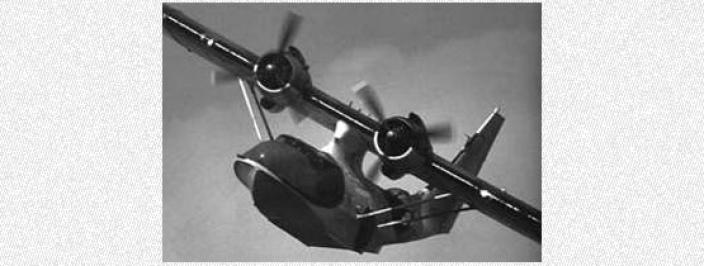 World War Two airplane in mid-flight