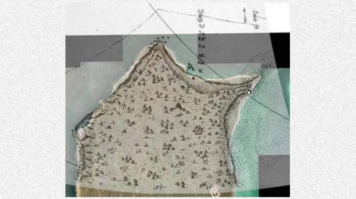 Map depicting features of Dirt Hartog Island