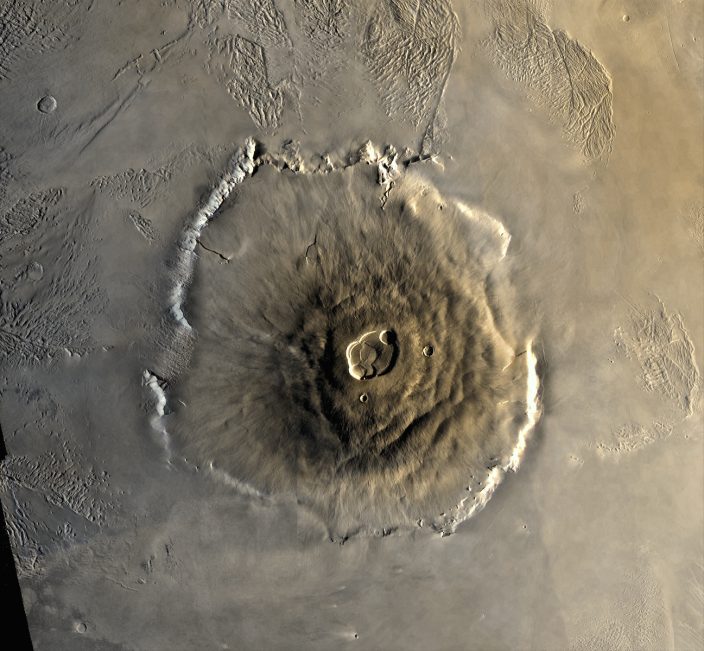 Olympus Mons is a large volcano on the planet Mars. 