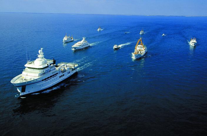 A fleet of ships