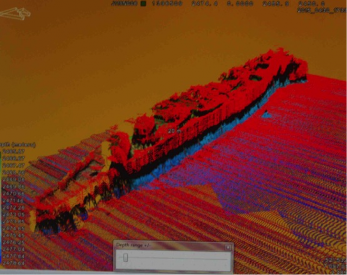  Processing the data  Multi-Beam image of HMAS Sydney wreck 