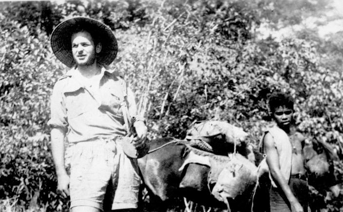 Lieutenant (Lt) Rex Lipman of the 2/4th and his criado Letmo with a Timor pony 