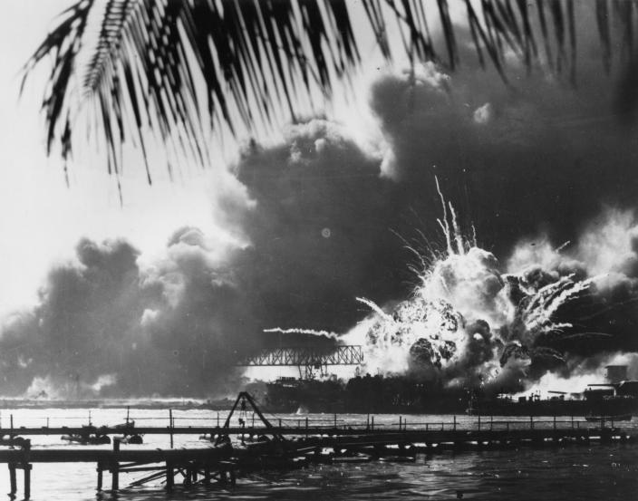 The Japanese attack on Pearl Harbour 7 December 1941.