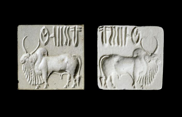 Square seals from Mohenjo-daro, Pakistan, c. 2500-2000 BC.