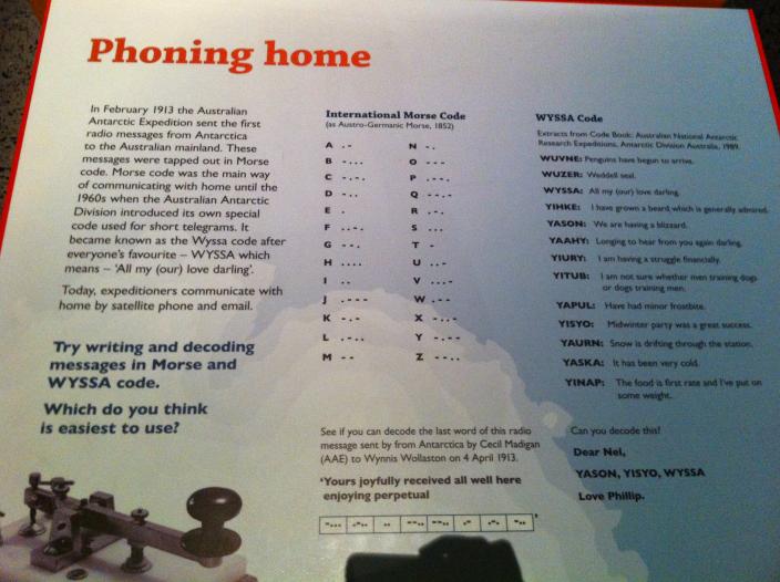 'Phoning Home' panel in Traversing Antarctica exhibition