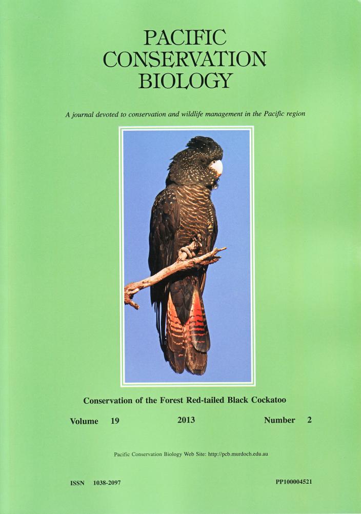 Cover of Pacific Conservation Biology Vol. 19 2013 No. 2