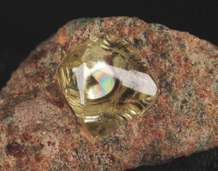 Image of a yellow diamond from the Kimberley