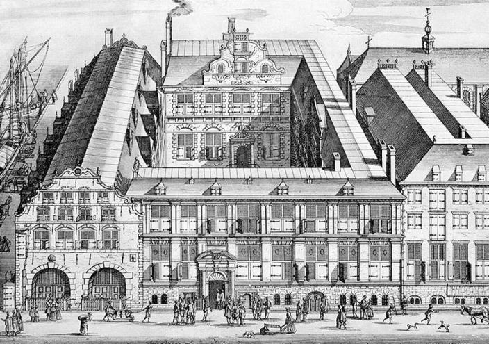 East India House - the Amsterdam headquarters of the VOC, 17th century.