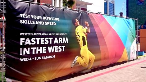 Boy bowling at Fastest Arm in the West