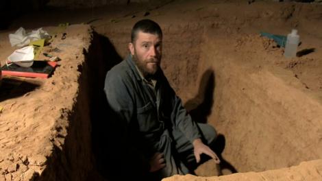 A scientist working deep in a Nullarbor cave