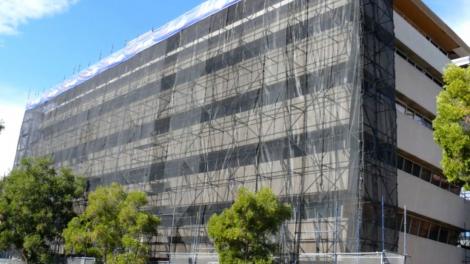 Francis Street Building with scaffolding on the building side