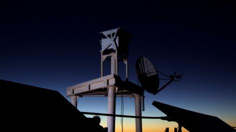 An observatory station at night
