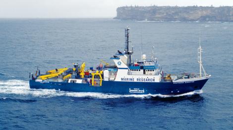 A large boat on the open ocean