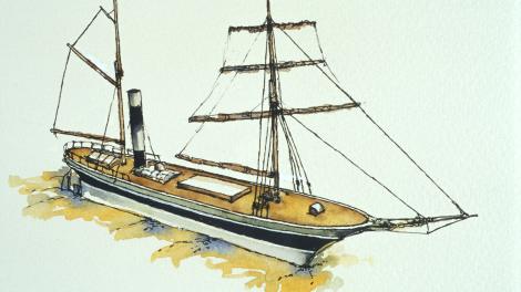 An artist's representation of SS Xantho