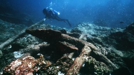 Divers exploring a site believed to be the Trial shipwreck