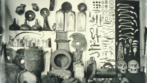 Artefacts recovered from the Zeewijk on display in a museum gallery