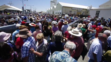 Thousands of people gathered for the launch of the Welcome Walls in Fremantle