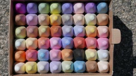 A colourful box of chalk