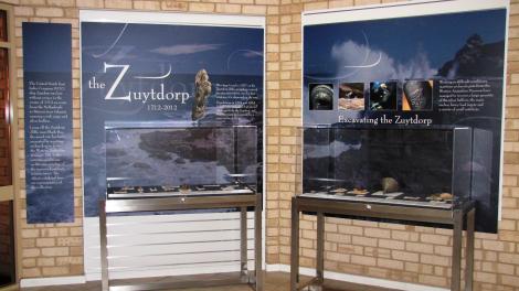 Zuytdorp exhibition display as it was installed in Kalbarri